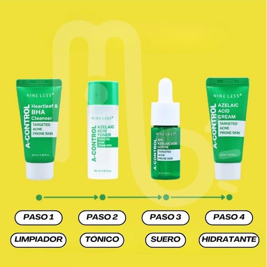 NINELESS - Kit de Viaje de Cuidado Facial A-Control Mini Kit