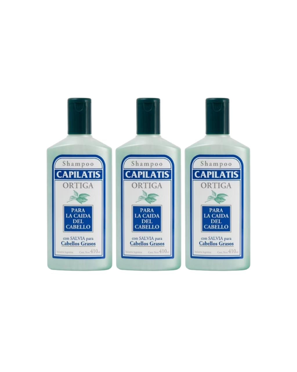 KIT 3x Shampoo anti caída cabello graso Capilatis 410ml c/u